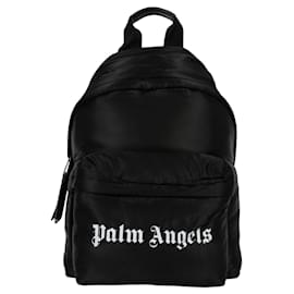 Palm Angels-Palm Angels Logo-Print Backpack-Black