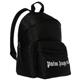 Palm Angels-Palm Angels Logo-Print Backpack-Black