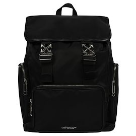 Off White Off-White Logo Detailed Nylon Backpack Black