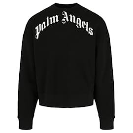 Palm Angels-Palm Angels Curved Logo Sweatshirt-Black