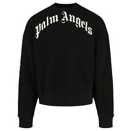 Palm Angels Sweatshirt mit gebogenem Logo Schwarz