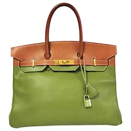 Hermès-HERMES BIRKIN 35 Marron Courchevel Or-Marron