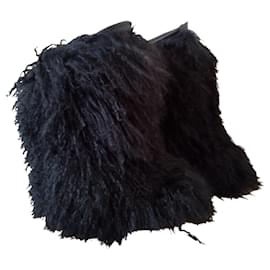 Saint Laurent-Fur Boots-Black