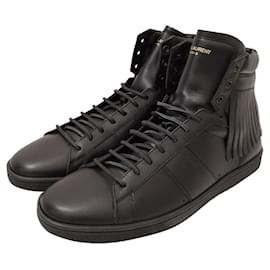 Saint Laurent-Saint Laurent leather trainers-Black