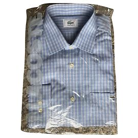 Camicia classica Lacoste Bianco Blu chiaro