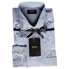 klassisches Hugo Boss Hemd Weiß Hellblau