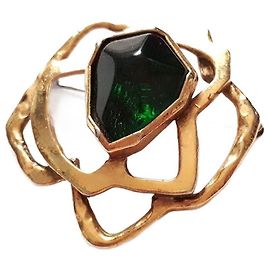 Broche Georges Rech Dourada em Aço Dourado