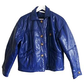Blaue Rejina Pyo Pippa Pufferjacke aus Kunstleder Blau