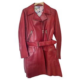 Jaqueta biker peplum de couro Miu Miu NOVIDADE Bordeaux