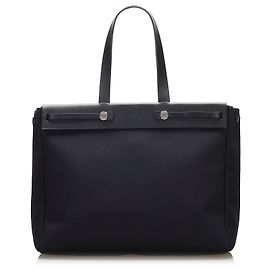 Hermès Hermes Black Herbag Cabas MM Negro