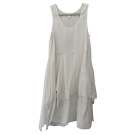 Autre Marque COS ROBE SANS MANCHES EN COTON PLISSÉ TAILLE 6 never worn, Plaisirs d'été très festifs Blanc