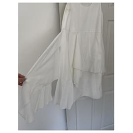 Autre Marque-COS SLEEVELESS PLISSE COTTON DRESS SIZE 6 Never worn, Very Festive Summer Fun-White