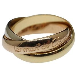 Anel Les Must De Cartier Trinity Band 18 rosa quilate, Ouro branco e amarelo Gold hardware