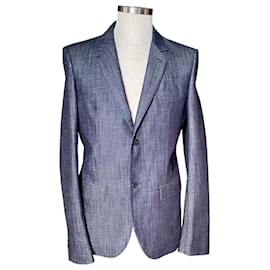 Valentino-Denim cotton sartorial jacket-Blue