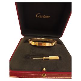 Cartier Pulseira de amor 4 diamantes de ouro rosa Rosa
