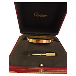 Cartier-Pulseira de amor 4 diamantes de ouro rosa-Rosa