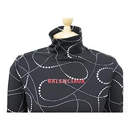 Balenciaga-NEW BALENCIAGA MID-LONG ASSYMMETRIC TURTLENECK DRESS 528603 S 36 dress-Black