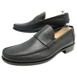 Louis Vuitton-NEW LOUIS VUITTON LOAFERS 8 42 LEATHER LEATHER LOAFERS SHOES-Black