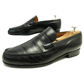 JM Weston-JM WESTON LOAFERS 182 black leather 9E 43 wide 44 LOAFERS SHOES-Black