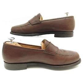 Autre Marque-SAPATOS MOCASSIM CROCKETT & JONES BOSTON 10E 43.5 sapatos de couro marrom-Marrom