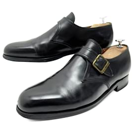 JM Weston-JM WESTON SHOES 531 flora 7.5C 41.5 DERBY LOAFERS WITH BUCKLE BLACK LEATHER-Black