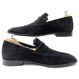 Berluti-BERLUTI WARHOL SHOES 8 42 BLACK SUEDE LEATHER SHOES LOAFERS-Black