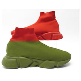 Balenciaga-BALENCIAGA SPEED SHOES 530353 Sneakers 43 RED CANVAS SHOES-Red