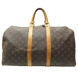Louis Vuitton-LOUIS VUITTON KEEPALL TRAVEL HANDBAG 55 M41424 IN CANVAS MONOGRAM BAG-Brown