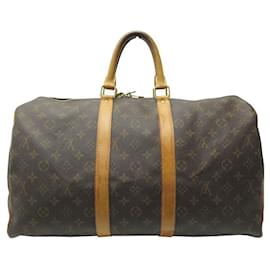 Louis Vuitton-LOUIS VUITTON KEEPALL TRAVEL HANDBAG 55 M41424 IN CANVAS MONOGRAM BAG-Brown