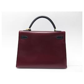 Hermès-Hermès Kelly handbag 32 LEATHER BOX TRICOLOR CROSSBODY HAND BAG PURSE-Multiple colors