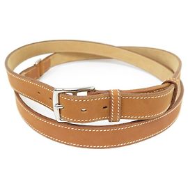 Hermès NEU HERMES STEIGBÜGEL GÜRTEL gefüttert TURN LEDER BARENIA T80 + GÜRTELKASTEN Karamell