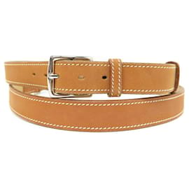 Hermès-NUEVO CINTURON HERMES ESTRIBO forrado TURN LEATHER BARENIA T80 + CAJA DE CINTURÓN-Caramelo