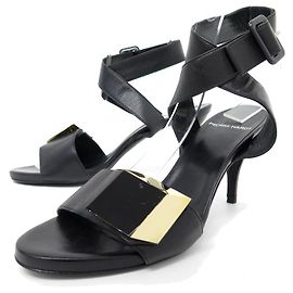 PIERRE HARDY SCHUHE PERSPECTIVE CUBE SANDALEN 38.5 Schwarze Lederschuhe Schwarz