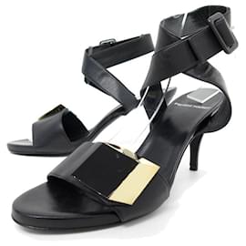 Pierre Hardy-PIERRE HARDY SCHUHE PERSPECTIVE CUBE SANDALEN 38.5 Schwarze Lederschuhe-Schwarz