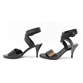 Pierre Hardy-PIERRE HARDY SHOES PERSPECTIVE CUBE SANDALS 38.5 BLACK LEATHER SHOES-Black