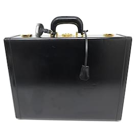 Hermès-VINTAGE HERMES BRIEFCASE IN BLACK BOX LEATHER 45CM ATTACH CASE LEATHER BRIEFCASE-Black