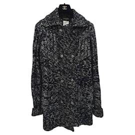 Chanel-Chanel 10A Knit Coat Jacket-Grey