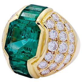 inconnue Emerald dome ring, diamants. Other
