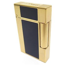 NEW ST DUPONT LINE LIGHTER 2 WINDSOR YELLOW GOLD & BLUE LACQUER LIGHTER Other