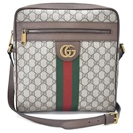 Gucci-GG Supreme Ophidia Medium Messenger Bag-Brown