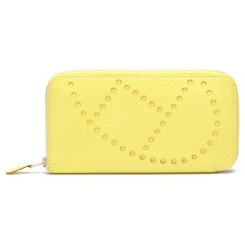 Hermès Hermes Leather Evelyne Zip Wallet Leather Long Wallet in Good Condition Yellow