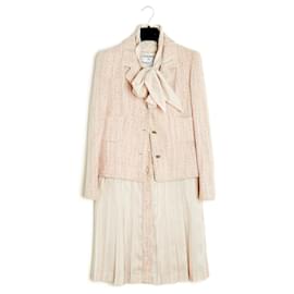 Chanel-05C ROSA TWEEDJACKE IN38 Kleid Großbritannien40-Pink