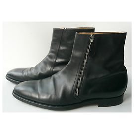 Hermès HERMES Bottines JERRY Cuir noir very good condition T42 IT Black