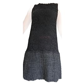 Dolce & Gabbana vestido de lã e renda Preto