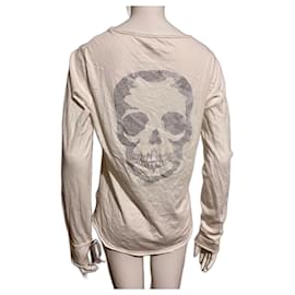 Zadig & Voltaire-Silver skull sweatshirt Zadic & Voltaire-Silvery,White