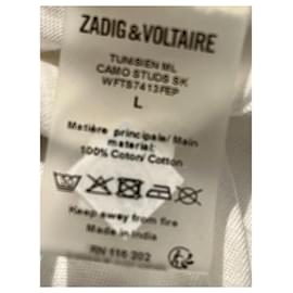 Zadig & Voltaire-Felpa con teschio argento Zadic & Voltaire-Argento,Bianco