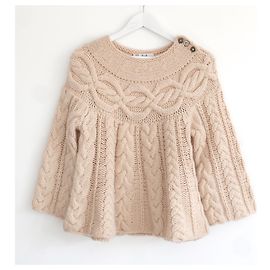 Pringle Of Scotland Pringle ausgestellter Zopfstrick-Kaschmirpullover Roh