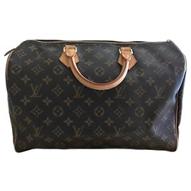 Bolsa de mão Louis Vuitton Speedy 35 Marrom de Tecido Marrom
