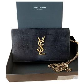 Pochette sur chaine Saint Laurent noir Noir