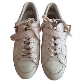 Espadrilles Louis Vuitton en cuir couleur eggshell Blanc cassé